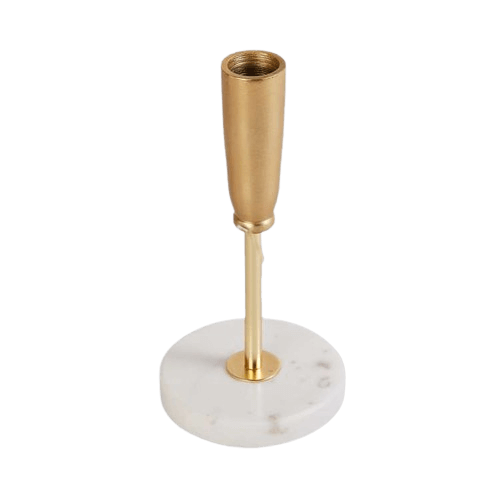 BRASS & MARBLE TAPER CANDLE HOLDER